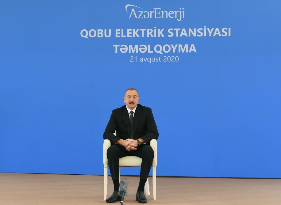 President Ilham Aliyev viewed construction of 330/220/110 kV Gobu power substation (PHOTO)