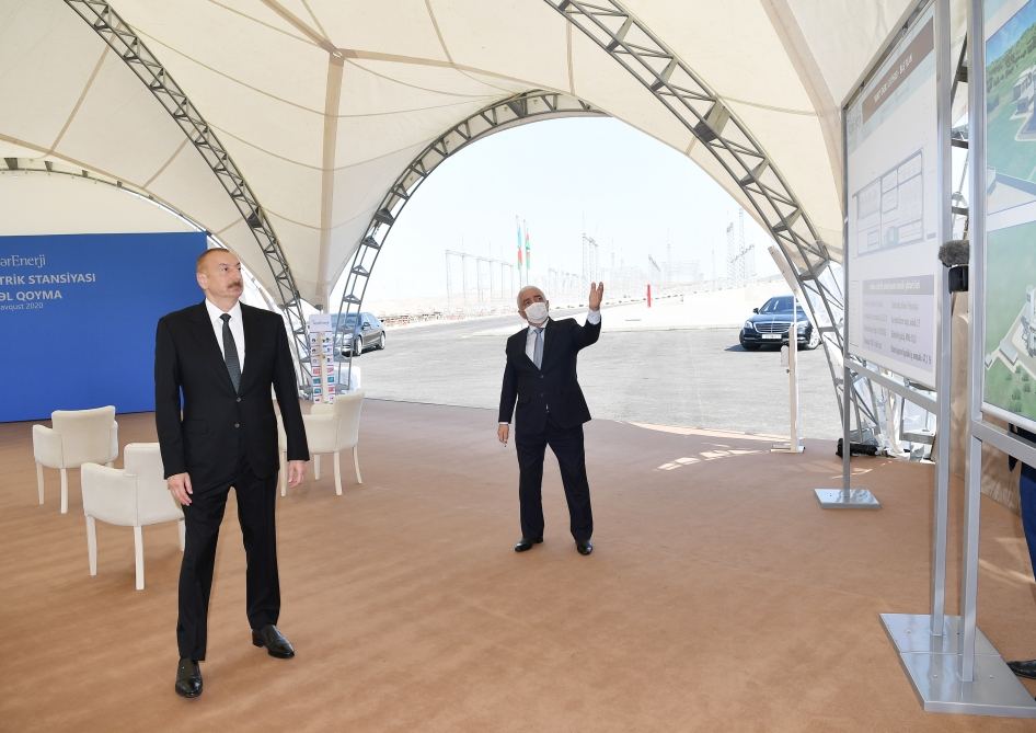 President Ilham Aliyev viewed construction of 330/220/110 kV Gobu power substation (PHOTO)