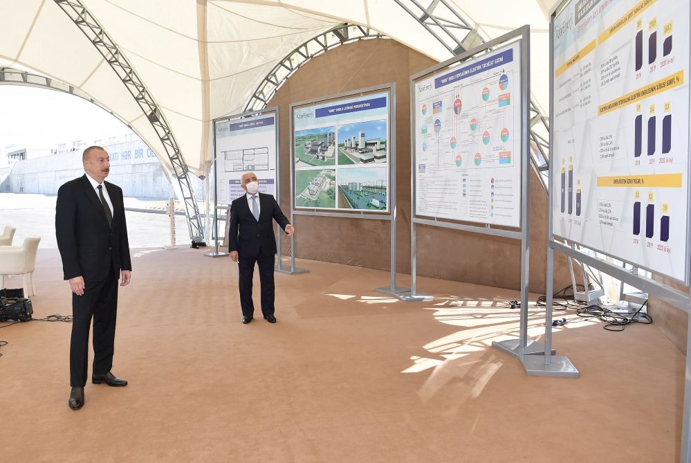 President Ilham Aliyev viewed construction of 330/220/110 kV Gobu power substation (PHOTO)