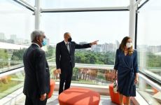 Azerbaijani president, first lady attend opening of two new blocks of ADA University (PHOTO)