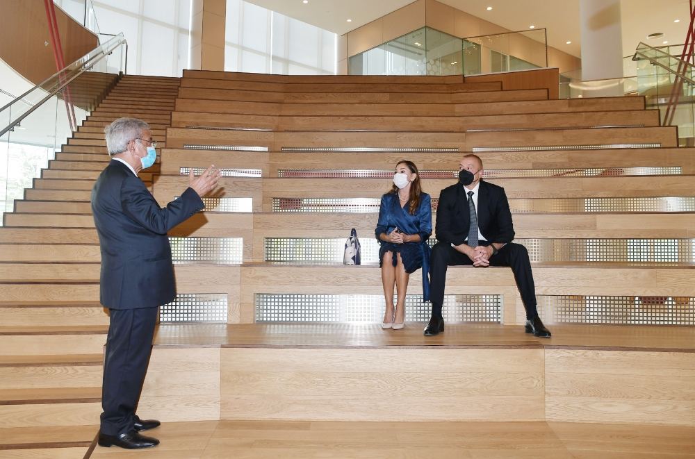 Azerbaijani president, first lady attend opening of two new blocks of ADA University (PHOTO)