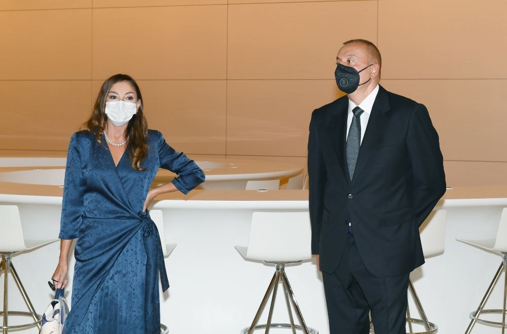 Azerbaijani president, first lady attend opening of two new blocks of ADA University (PHOTO)