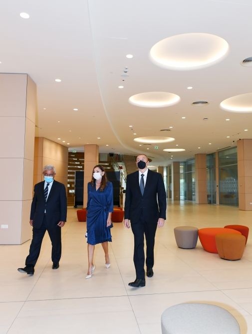 Azerbaijani president, first lady attend opening of two new blocks of ADA University (PHOTO)