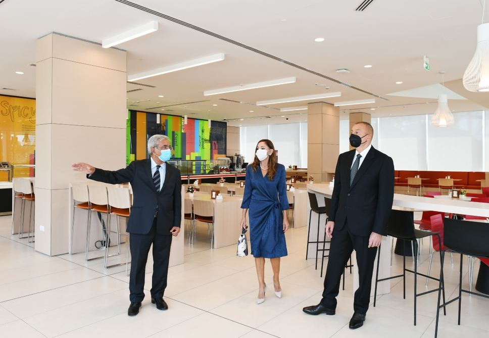 Azerbaijani president, first lady attend opening of two new blocks of ADA University (PHOTO)