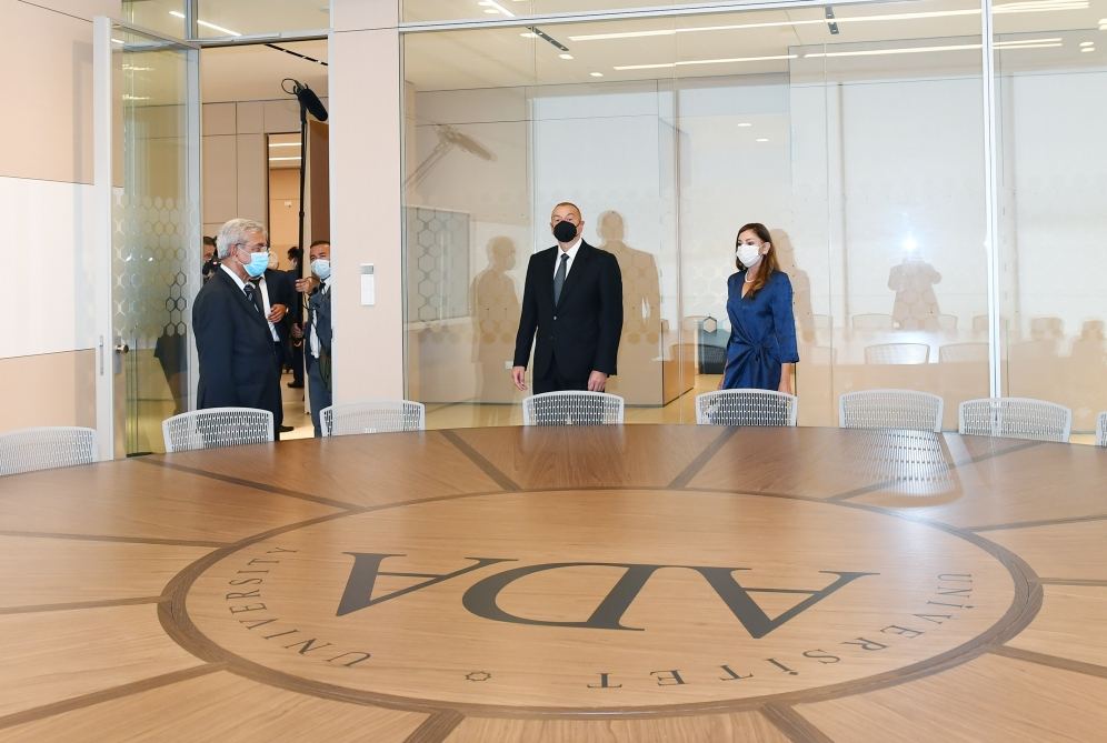 Azerbaijani president, first lady attend opening of two new blocks of ADA University (PHOTO)