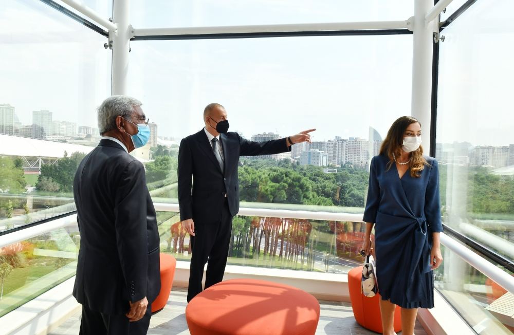 Azerbaijani president, first lady attend opening of two new blocks of ADA University (PHOTO)