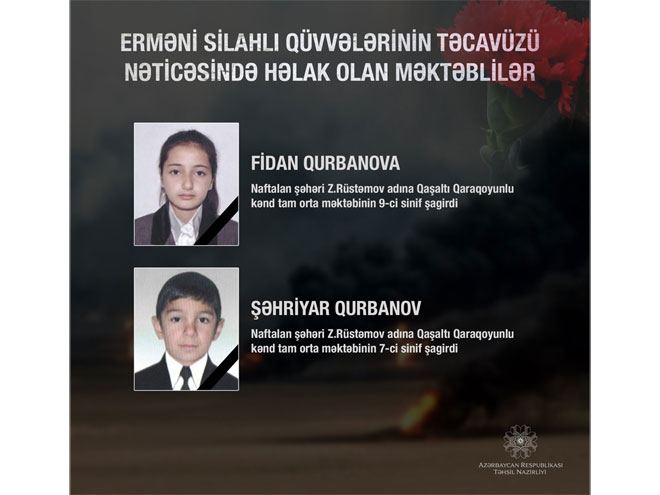 Azerbaijani schoolchildren killed as a result of Armenia's attack - ministry