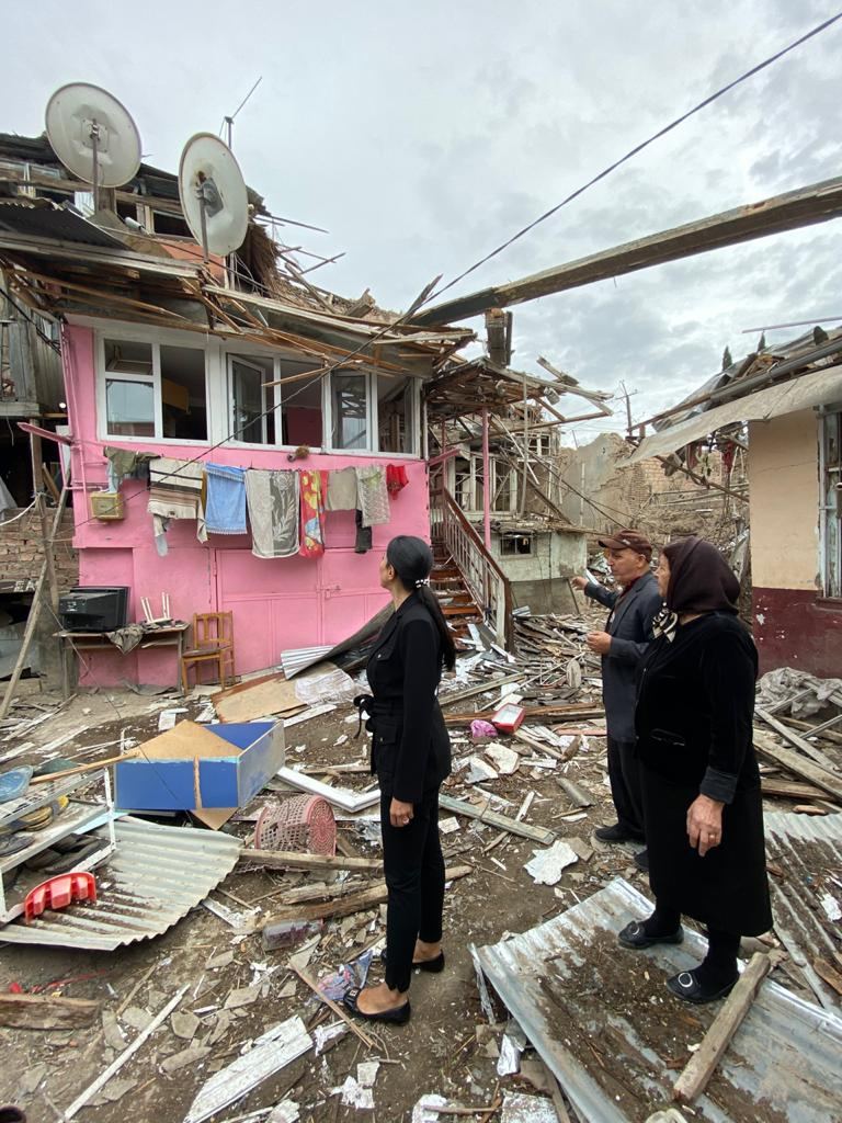 Azerbaijani Ombudsman visits shelled Ganja with fact-finding mission (PHOTO)