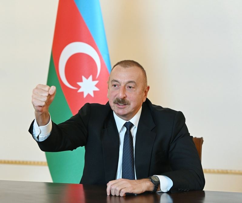 Azerbaijani president says many pieces of enemy’s military equipment destroyed, seized