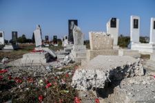 Armenian Armed Forces deliberately bombard cemetery in Azerbaijan's Aghdam (PHOTO)