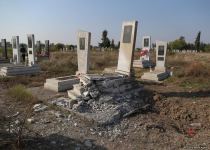 Armenian Armed Forces deliberately bombard cemetery in Azerbaijan's Aghdam (PHOTO)
