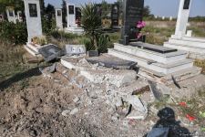 Armenian Armed Forces deliberately bombard cemetery in Azerbaijan's Aghdam (PHOTO)