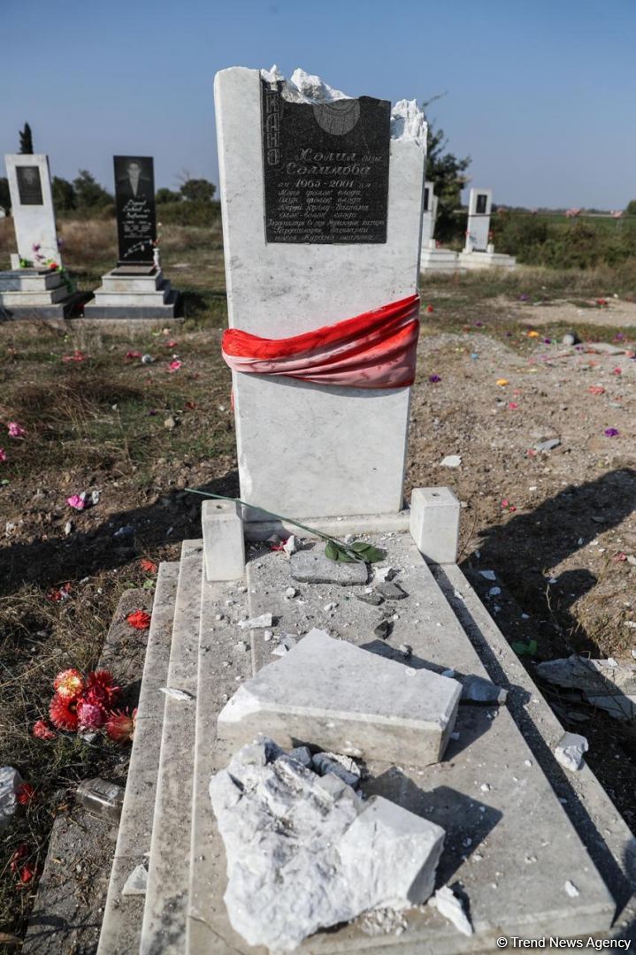 Armenian Armed Forces deliberately bombard cemetery in Azerbaijan's Aghdam (PHOTO)