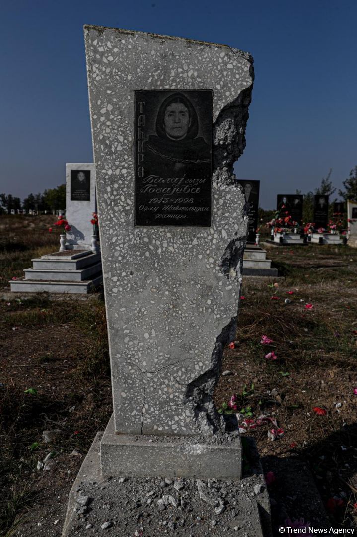 Armenian Armed Forces deliberately bombard cemetery in Azerbaijan's Aghdam (PHOTO)