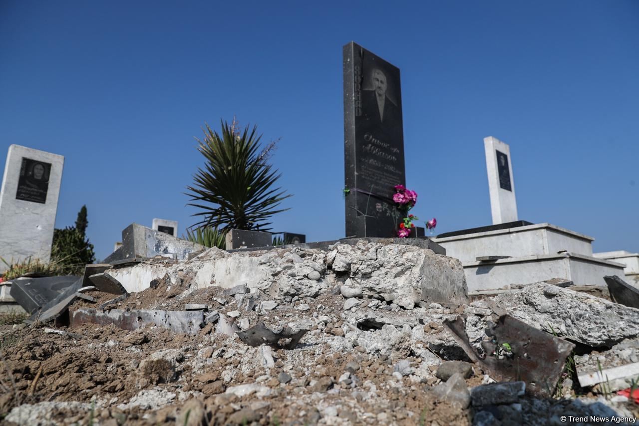 Armenian Armed Forces deliberately bombard cemetery in Azerbaijan's Aghdam (PHOTO)