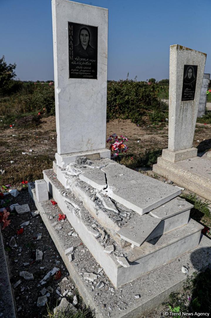 Armenian Armed Forces deliberately bombard cemetery in Azerbaijan's Aghdam (PHOTO)
