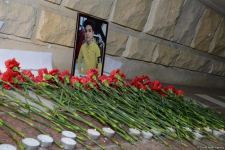 Teenagers honor memory of Russian citizen who died as result of Ganja shelling by Armenian Armed Forces (PHOTO)