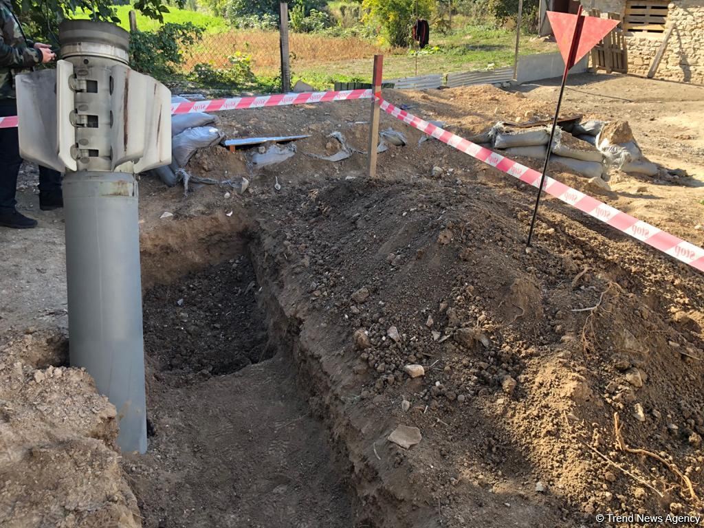 Unexploded missile on territory of Azerbaijan’s Goranboy (PHOTO)