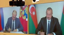 Azerbaijani President Ilham Aliyev, Russian President Vladimir Putin meеt in a videoconference format (PHOTO)
