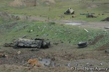 Azerbaijani troops destroy Armenian military equipment in Fuzuli (PHOTO)
