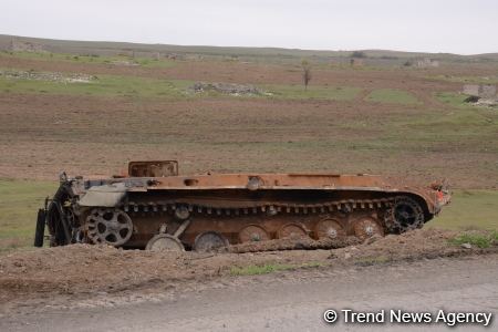 Azerbaijani troops destroy Armenian military equipment in Fuzuli (PHOTO)