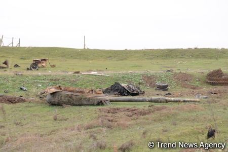Azerbaijani troops destroy Armenian military equipment in Fuzuli (PHOTO)