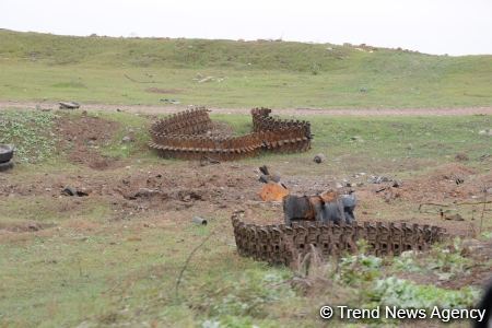 Azerbaijani troops destroy Armenian military equipment in Fuzuli (PHOTO)