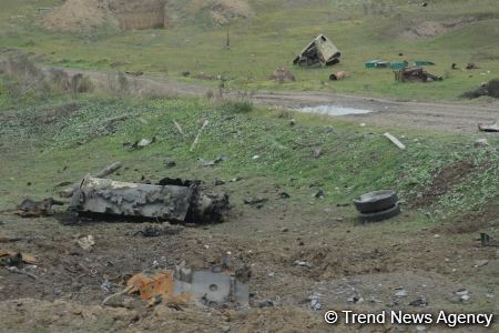 Azerbaijani troops destroy Armenian military equipment in Fuzuli (PHOTO)