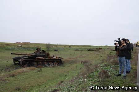 Azerbaijani troops destroy Armenian military equipment in Fuzuli (PHOTO)