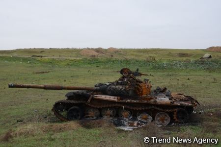 Azerbaijani troops destroy Armenian military equipment in Fuzuli (PHOTO)