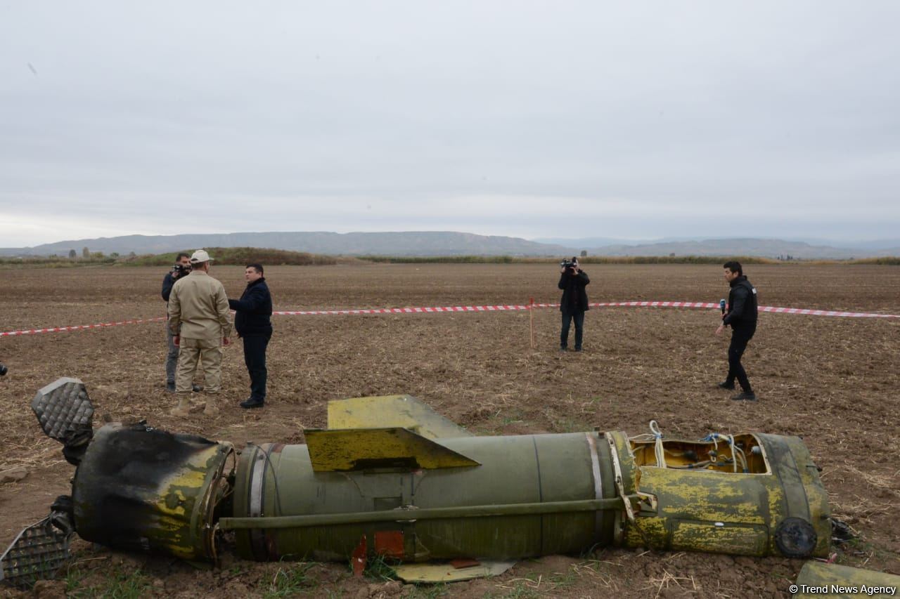 Journalists in liberated Fuzuli shown 'Tochka-U' missile wreckage - results of Armenian attacks (PHOTO/VIDEO)