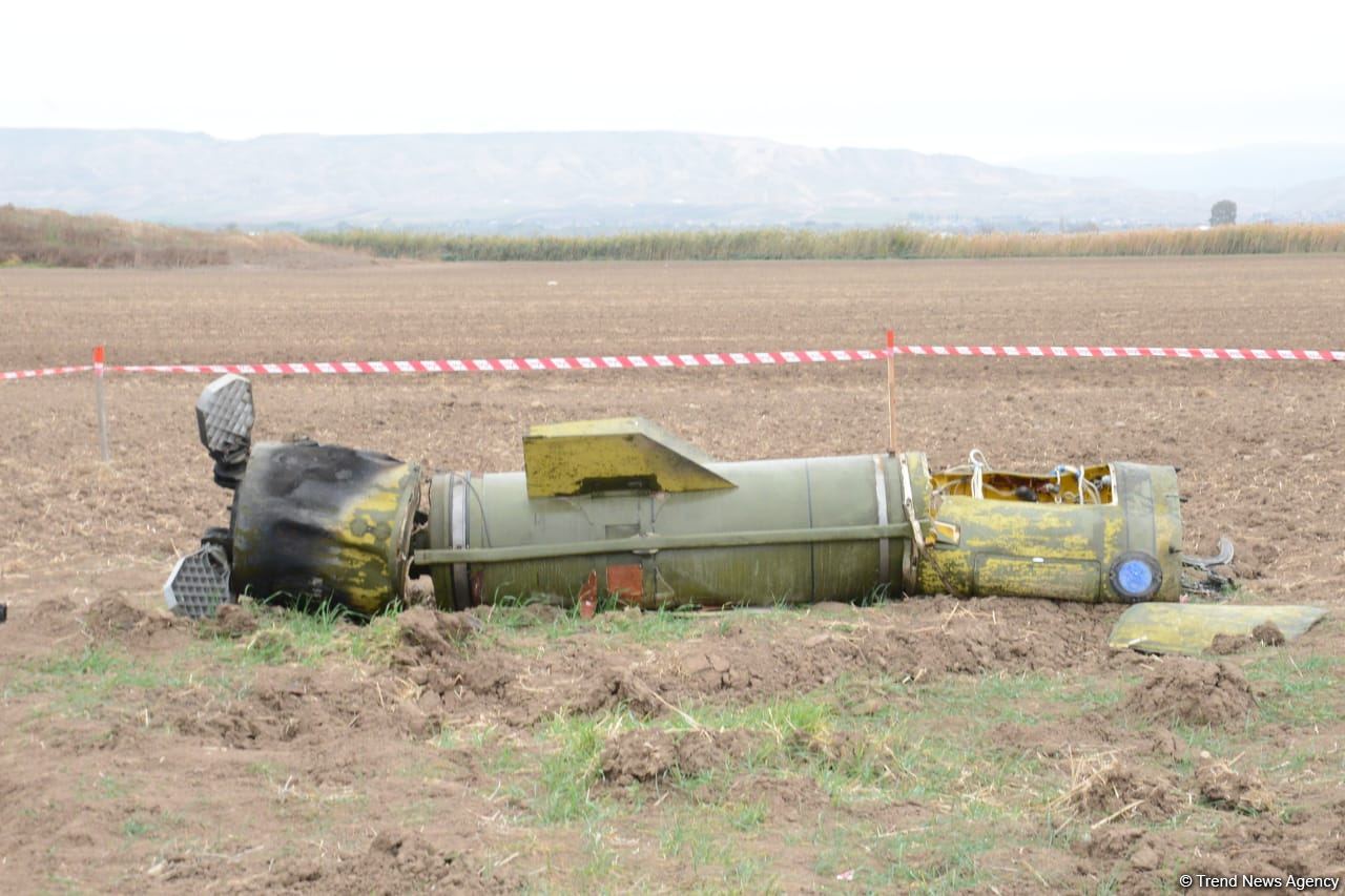 Journalists in liberated Fuzuli shown 'Tochka-U' missile wreckage - results of Armenian attacks (PHOTO/VIDEO)
