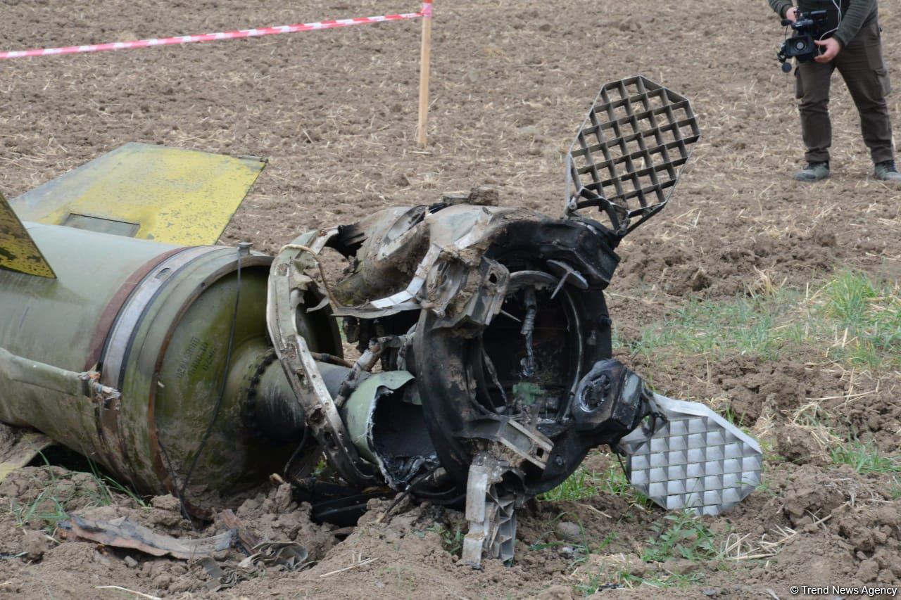 Journalists in liberated Fuzuli shown 'Tochka-U' missile wreckage - results of Armenian attacks (PHOTO/VIDEO)