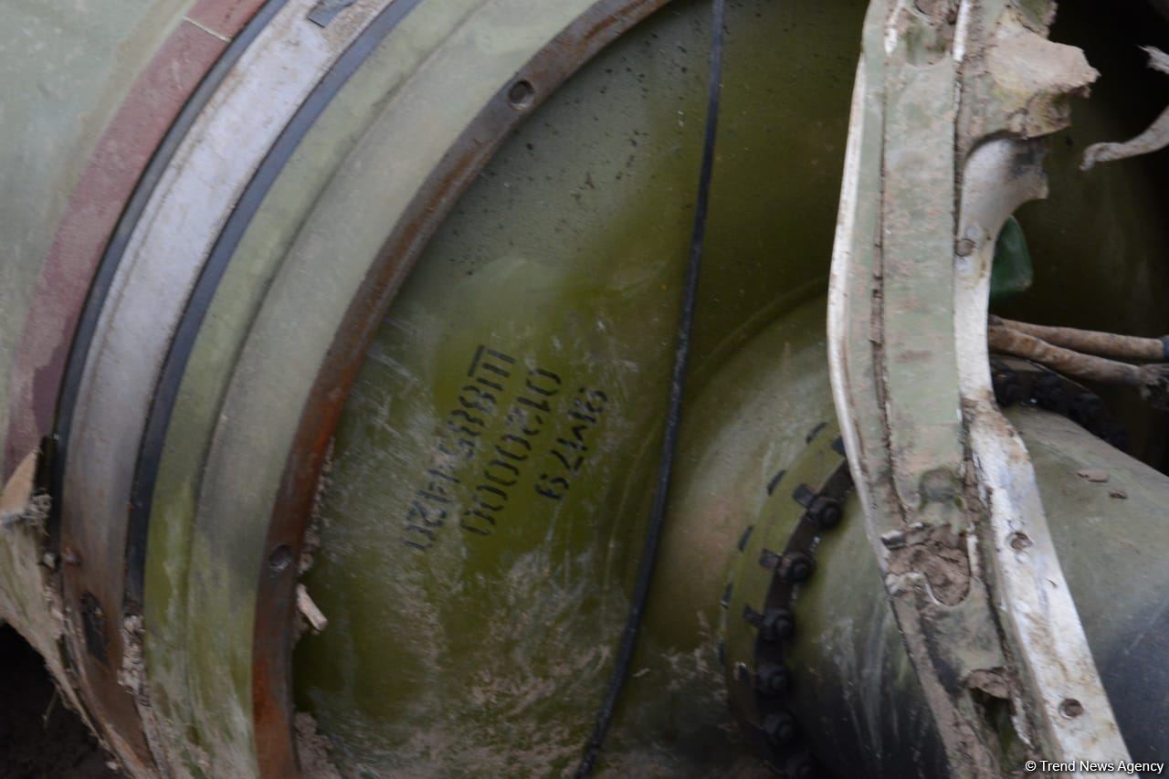 Journalists in liberated Fuzuli shown 'Tochka-U' missile wreckage - results of Armenian attacks (PHOTO/VIDEO)