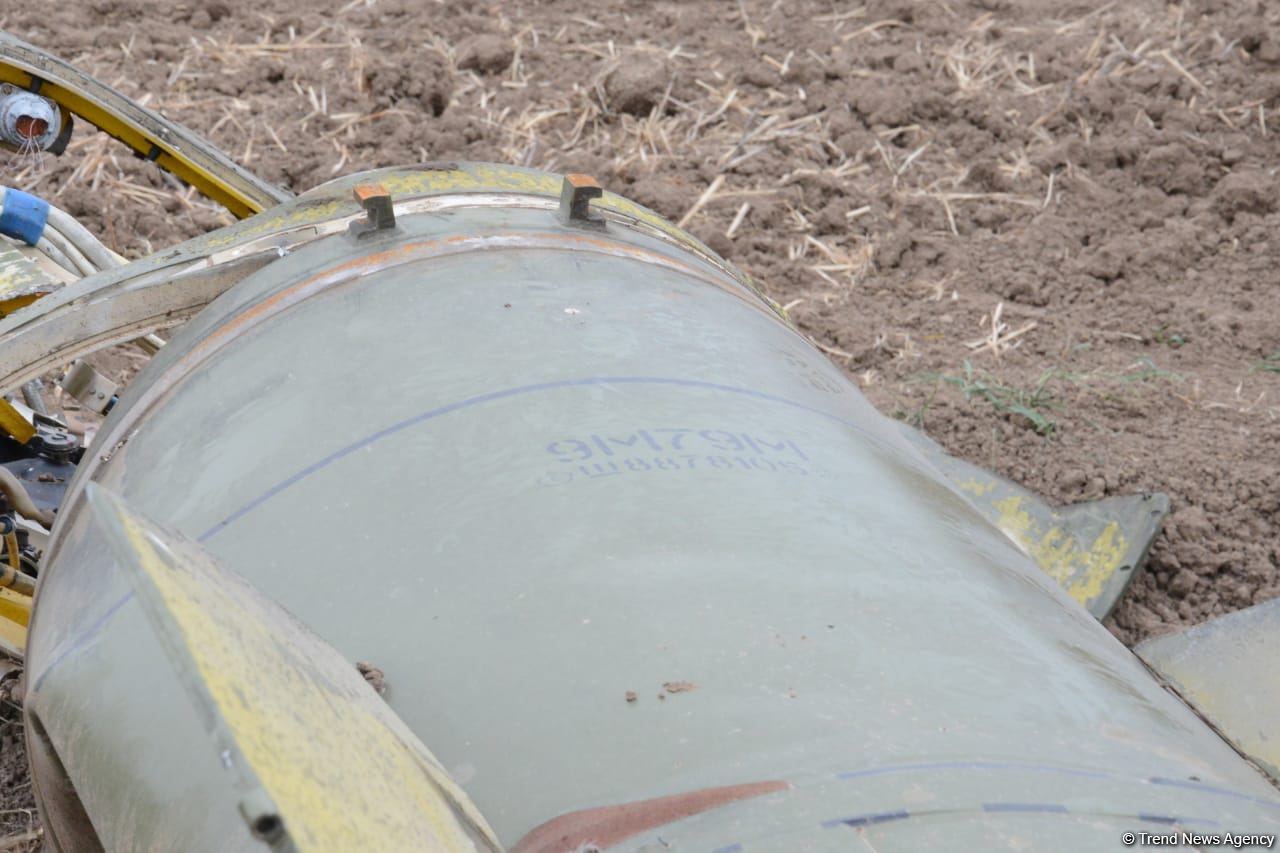 Journalists in liberated Fuzuli shown 'Tochka-U' missile wreckage - results of Armenian attacks (PHOTO/VIDEO)