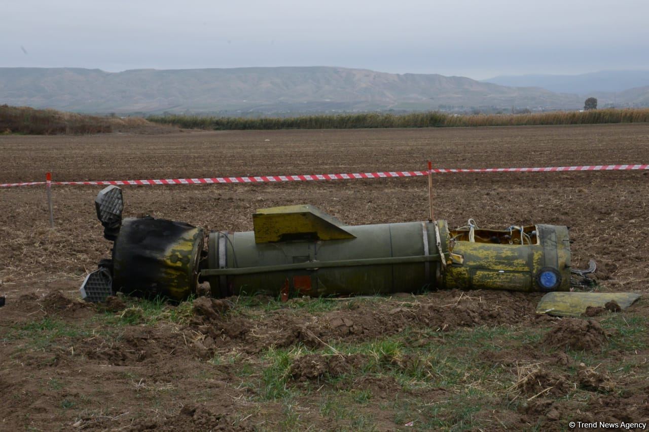 Journalists in liberated Fuzuli shown 'Tochka-U' missile wreckage - results of Armenian attacks (PHOTO/VIDEO)