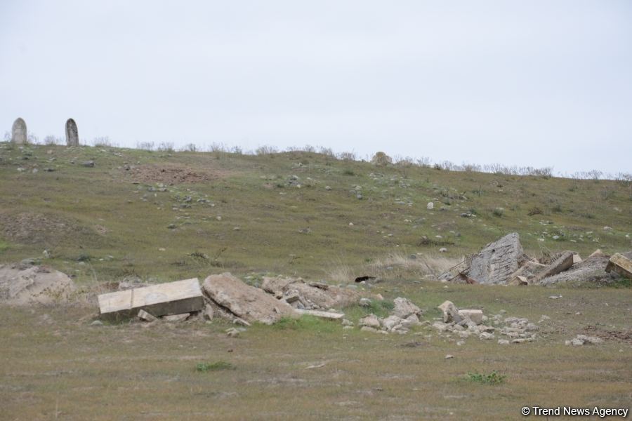 Armenians completely destroy cemetery in Fuzuli district (PHOTO)