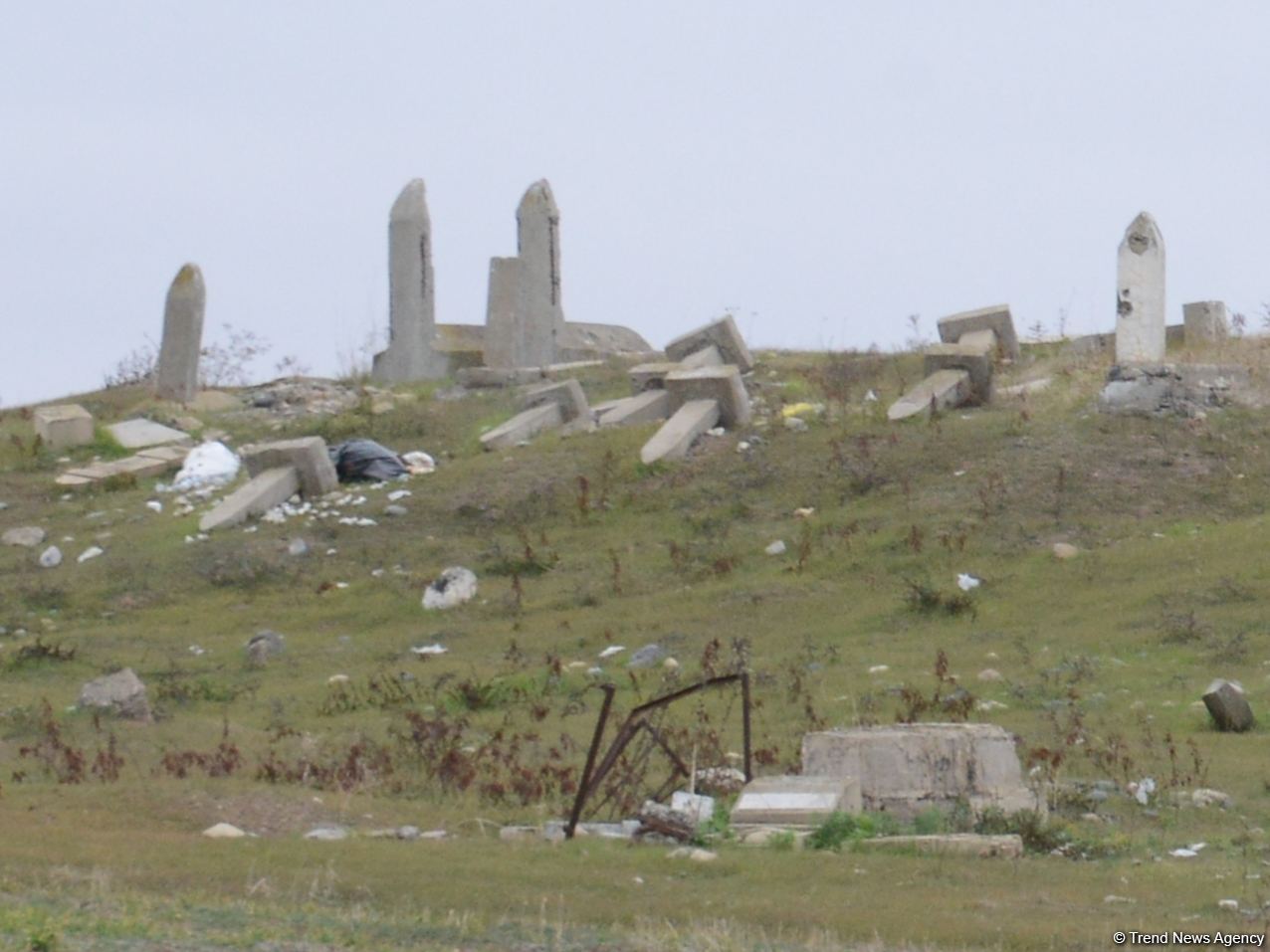 Armenians completely destroy cemetery in Fuzuli district (PHOTO)