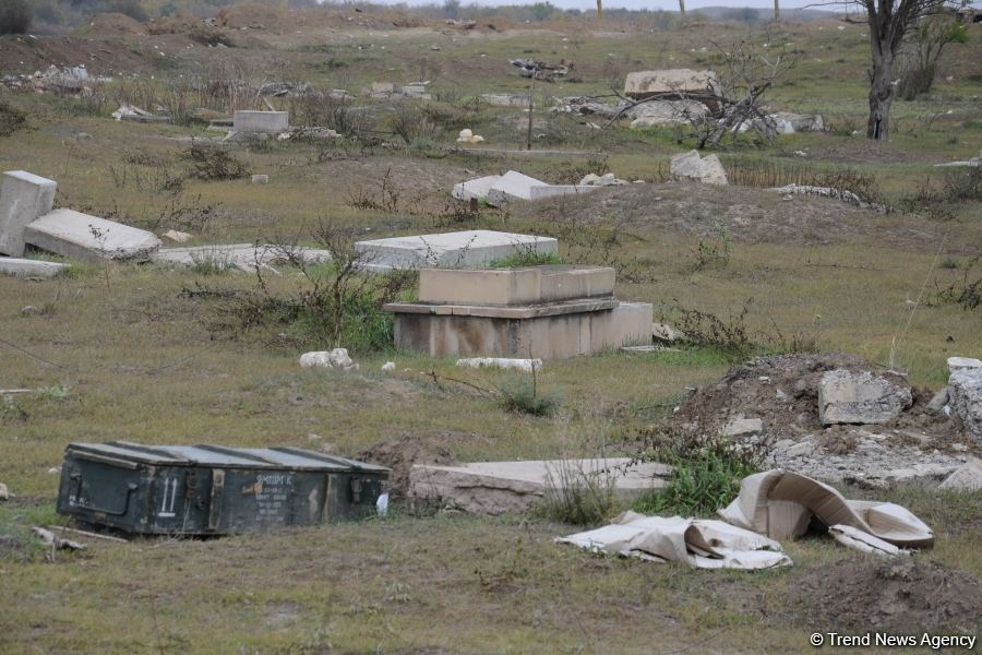 Armenians completely destroy cemetery in Fuzuli district (PHOTO)