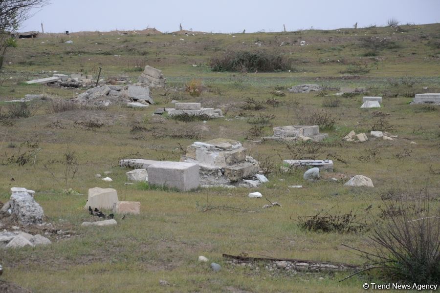 Armenians completely destroy cemetery in Fuzuli district (PHOTO)