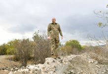 President Ilham Aliyev and first lady Mehriban Aliyeva visit liberated from occupation Aghdam city (PHOTO)