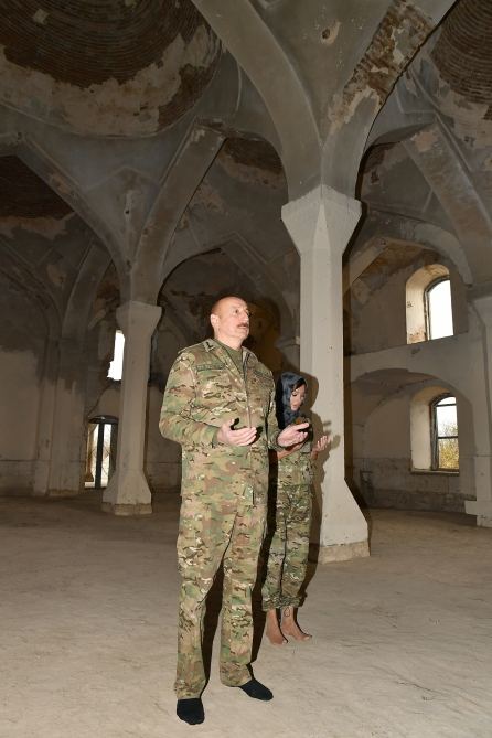 President Ilham Aliyev and first lady Mehriban Aliyeva visit liberated from occupation Aghdam city (PHOTO)