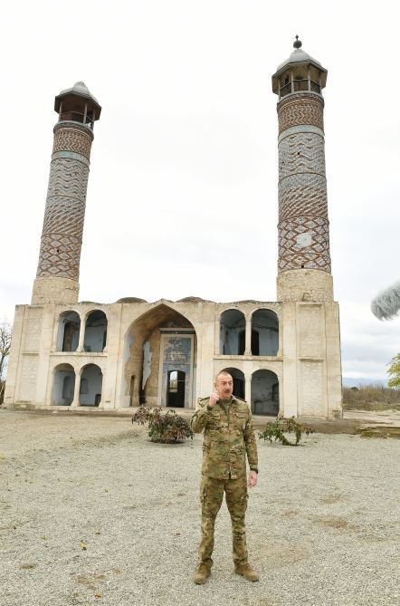 President Ilham Aliyev and first lady Mehriban Aliyeva visit liberated from occupation Aghdam city (PHOTO)