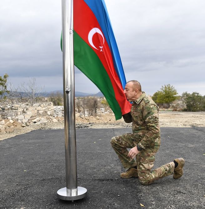 President Ilham Aliyev and first lady Mehriban Aliyeva visit liberated from occupation Aghdam city (PHOTO)