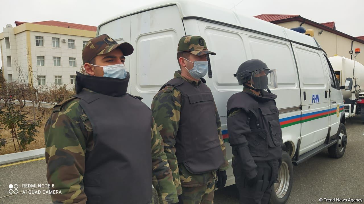Azerbaijani, Russian squads undergo training before de-mining actions in Aghdam (PHOTO)