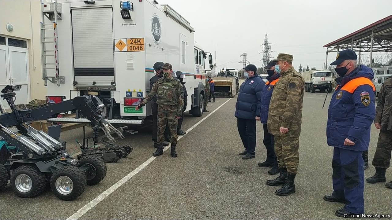Azerbaijani, Russian squads undergo training before de-mining actions in Aghdam (PHOTO)