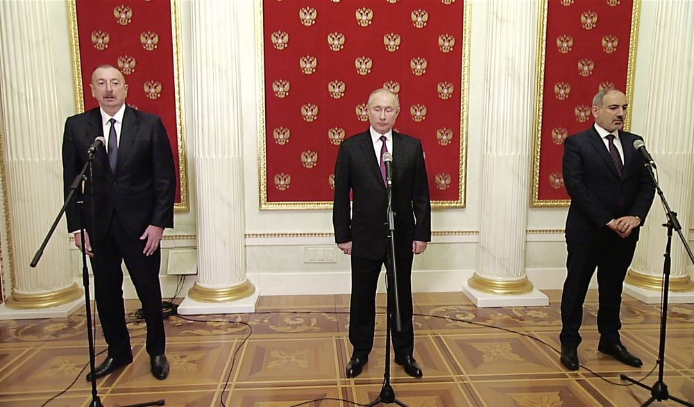 Russian president, Azerbaijani president, and Armenian PM make press statements (PHOTO)