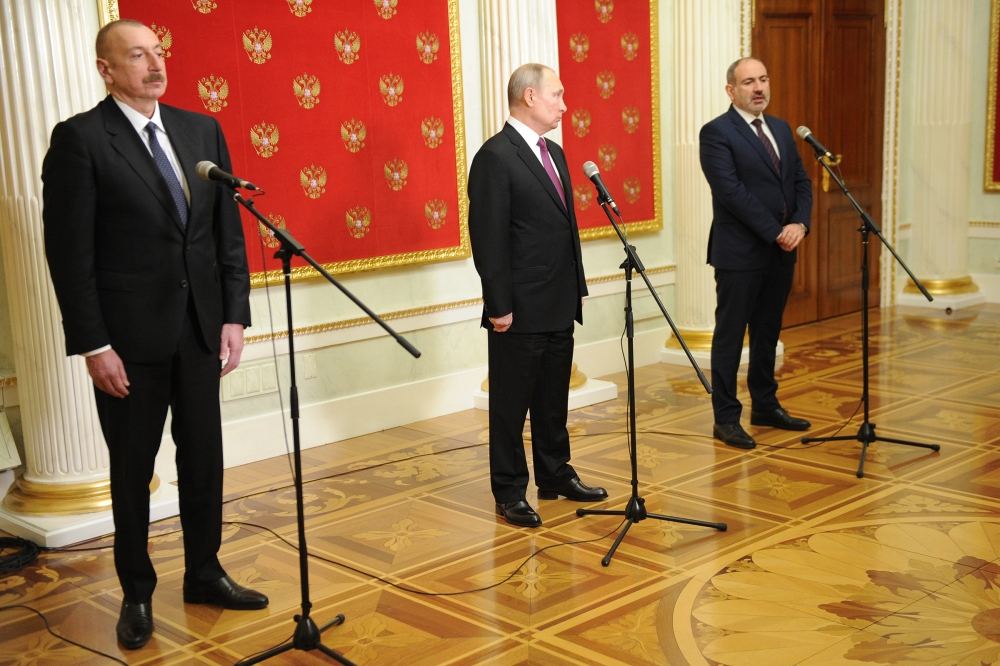 Russian president, Azerbaijani president, and Armenian PM make press statements (PHOTO)