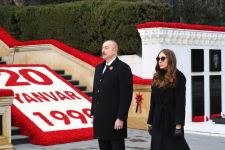 Azerbaijani president, first lady visit Alley of Martyrs on 31st anniversary of 20 January tragedy (PHOTO)
