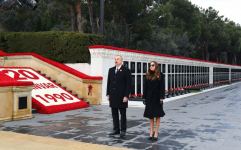 Azerbaijani president, first lady visit Alley of Martyrs on 31st anniversary of 20 January tragedy (PHOTO)